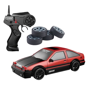 <strong>1</strong>/24 Scale <strong>Remote</strong> Control Toy Road Vehicle RC Mini Drift Car Racing Game Drifting Speed Model with LED Light and Drift Tires