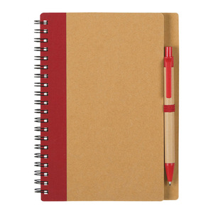 Custom Logo A5 Spiral <strong>Notebook</strong> for Students and Travelers Kraft Paper Cover <strong>with</strong> Sticky <strong>Notes</strong> and Paper Ballpoint Pen