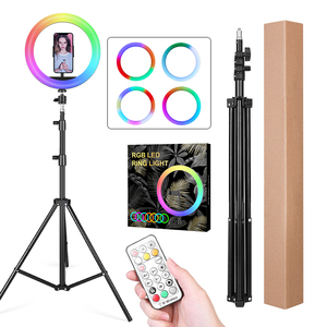 <strong>High</strong> Quality 10 Inch Aluminium LED Selfie Ring Fill <strong>Light</strong> for Live Broadcast Video Adjustable RGB Colour Beauty Makeup Lighting - Product Image 1