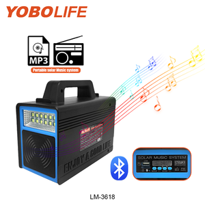 Yobolife 12v太阳能家用系统蓝牙Mp3应急电源便携式太阳能充电站太阳能照明系统带灯泡 - Product Image 3