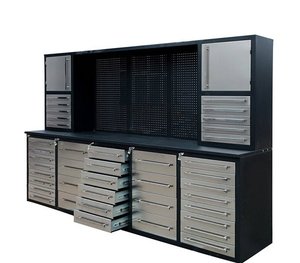 Chuyên nghiệp nhà để xe bàn làm việc Heavy Duty kim loại công cụ lưu trữ tủ 10ft làm việc băng ghế dự bị - Product Image 2