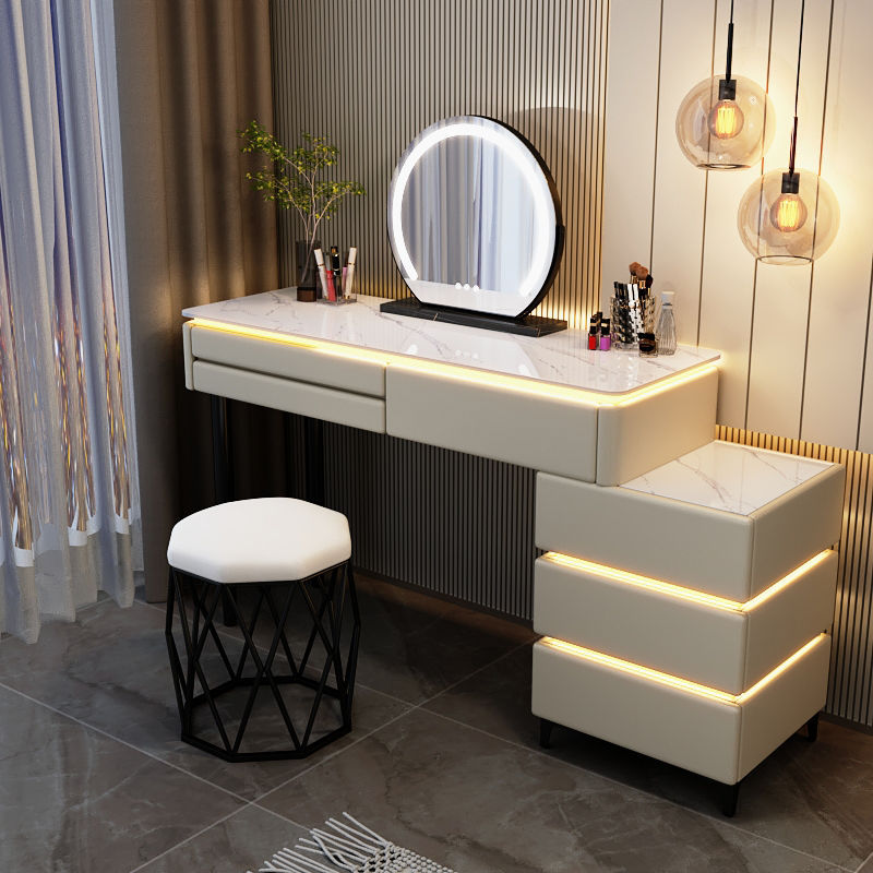 120cm khaki table, cabinet, mirror, bird's nest stool