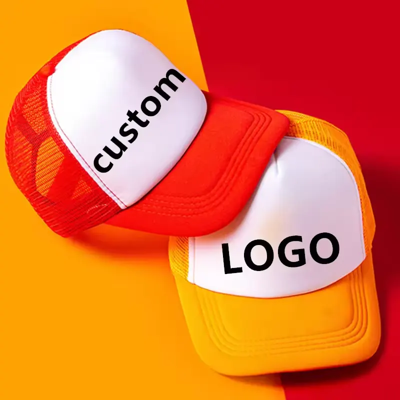 Venta al por mayor Gorras Oem Diseña tu propio logotipo 3D Bordado Veracap Gorra de malla 5 paneles de espuma Sombreros deportivos de camionero con logotipo personalizado