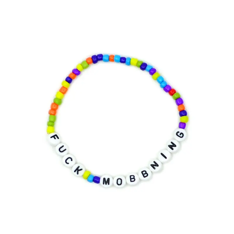 Wholesale Custom Handmade DIY Fashion Glass seed Beads elastic Letter friendship Bracelet