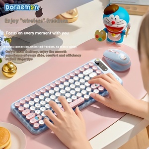 Doraemon J10 Mini Mechanical <strong>Keyboard</strong> <strong>Mouse</strong> Set Wireless Wired USB Cute Silent Design for Universal <strong>Computer</strong> Office Gaming <strong>Use</strong>