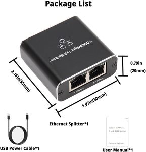 Gigabit 1000Mbps RJ45 <strong>Network</strong> Splitter 1x2 for Broadband Route Two <strong>Computers</strong> Using at Same Time - Product Image 3