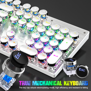 New Metal Computer Gamer <strong>Keyboards</strong> 100 Percent <strong>Custom</strong> 104 Key Gaming Retro Mechanical <strong>Keyboard</strong> Full Size Computer <strong>Keyboard</strong>