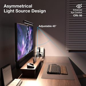 แถบไฟสำหรับตรวจสอบหน้าจอคอมพิวเตอร์แบบอสมมาตรสำหรับการดูแลดวงตาไฟ LED แสดงงานไฟตั้งโต๊ะ