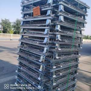 Contenedor de malla de alambre apilable logística de almacén, caja de transporte, cesta, contenedor para carga ligera - Product Image 5