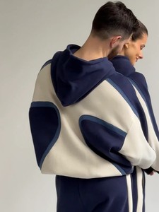 Bulut polar Hoodie boy örme rahat uzun giyim işlemeli ön sürdürülebilir nefes anti-boncuklanma sonbahar