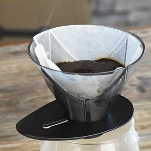 新しいクロススターフィルターユニークなデザインカップコーヒードリッパー取り外し可能ベース黒プラスチック - Product Image 1