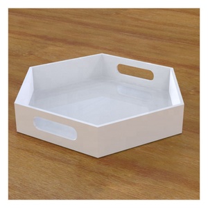 工厂定制透明白色黑色亚克力矩形托盘 - Product Image 2