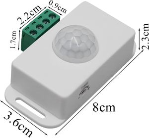 เครื่องควบคุมสัญญาณอัตโนมัติ DC 12V 24V เซ็นเซอร์ตรวจจับการเคลื่อนไหว PIR ฟังก์ชั่นตรวจจับอินฟราเรดไฟสีดำแรงดันต่ำ - Product Image 2