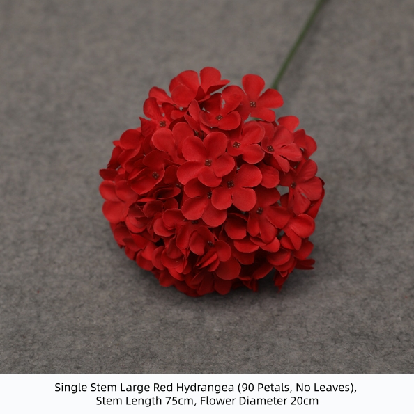 Red Hydrangea (90 Petals, No Leaves)