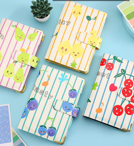 Set wholesale custom fruit <strong>stripe</strong> planner money stickers <strong>notebook</strong> file folder pu leather a6 fruit <strong>stripe</strong> budget binder set - Product Image 4