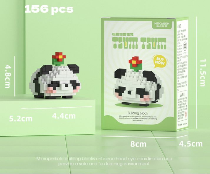 Happy SongSong Panda Huahua (156PCS) - Boîte de couleur