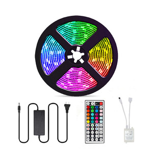 5050 RGB Светодиодная лента 30led/m гибкая светодиодная лента 5 м 10 м 12 В Светодиодная лента + адаптер питания + ИК-пульт дистанционного управления 44Key - Product Image 1