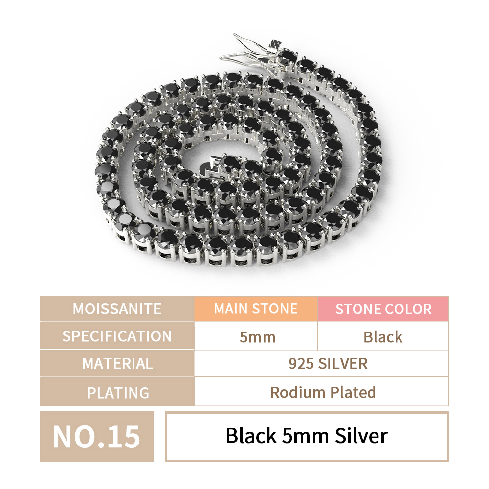 5MM chain + black moissanite