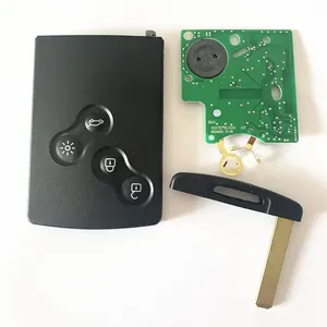 4ボタンスマートカードカーキーPCF79534Aチップ433Mhz for Renault Clio4 Captur Passive Keyless Go Entry Remote HandsFree - Product Image 3