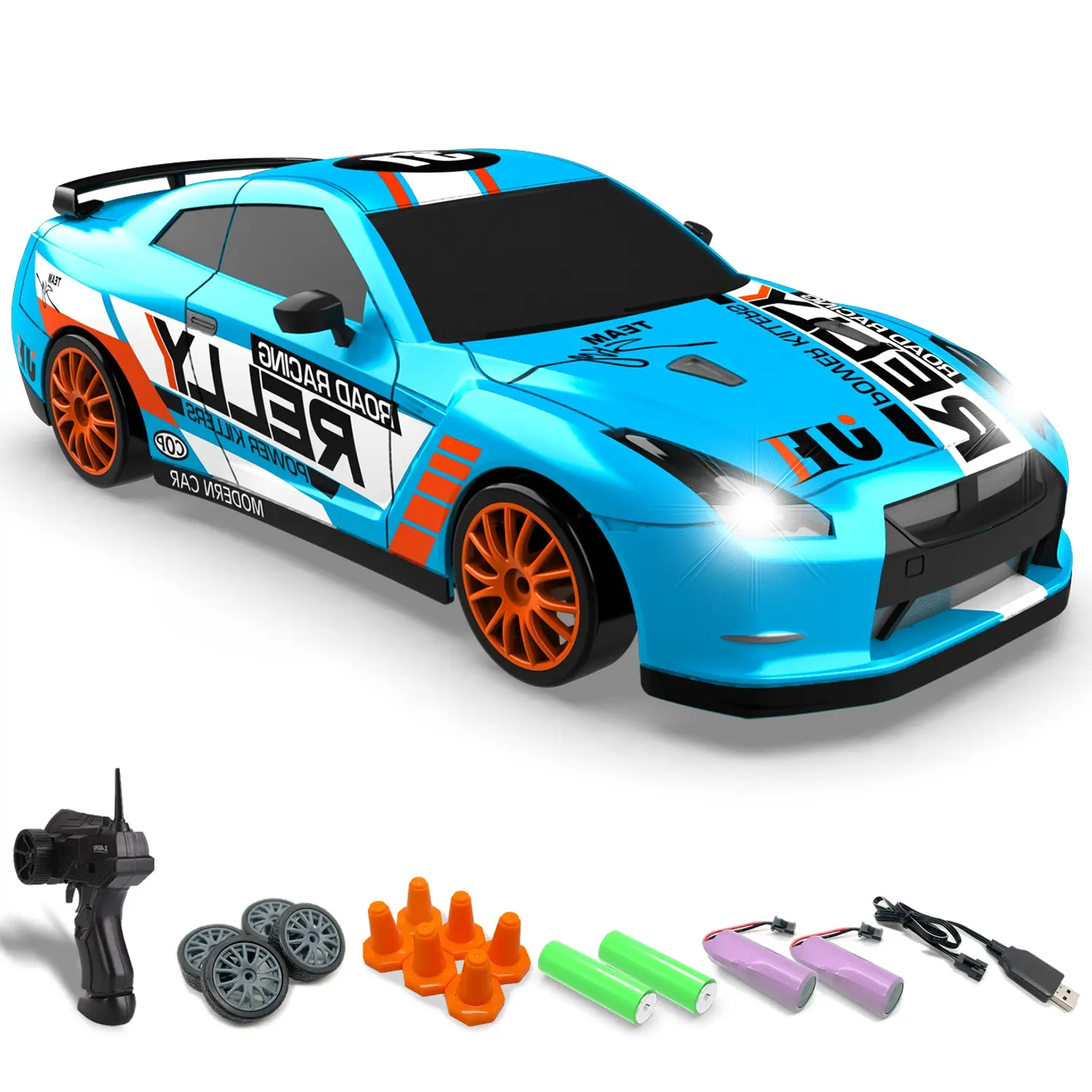 4WD auto da corsa telecomandata elettrica 2.4g simulazione 1:24 Rc Drift Mini auto con ruote TPR