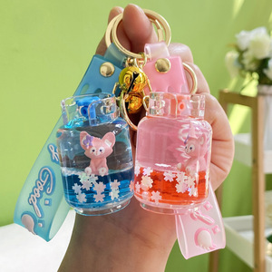 Dickmon personalizado 3D acrílico lindo Animal de dibujos animados llavero flotante llaveros creativo archivado aceite líquido zorro llavero flotante - Product Image 5