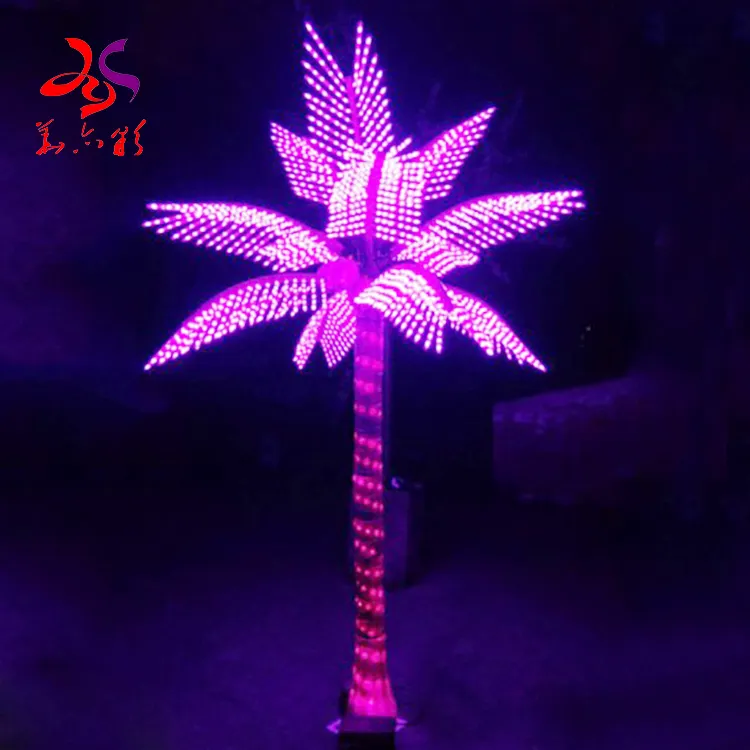 Artificial ao ar livre LED RGB iluminado palmeiras de coco iluminar para decorações de eventos