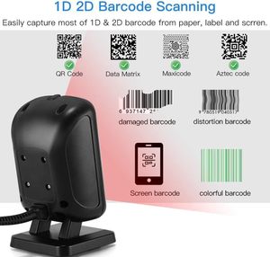 Eyoyo免提1D 2D PDF417数据矩阵USB有线桌面二维码阅读器条形码扫描仪，自动扫描 - Product Image 5