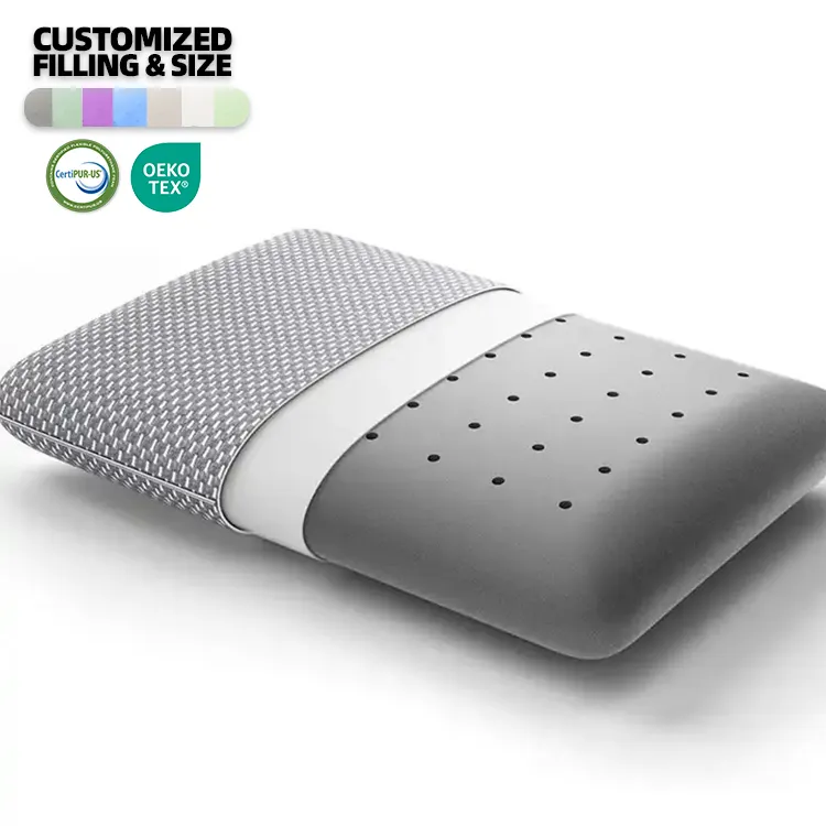 New Arrival High Quality Comfort Bamboo Charcoal Memory Foam Sleeper Pillow for Hotel Camping Nursing Soft Massage Features
