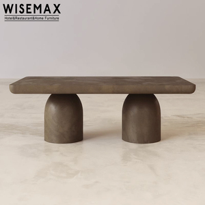 WISEMAX mobilya Modern tasarım beton kahve ve yan masa dikdörtgen merkezi mermi şekli bacaklar ile oturma odası için - Product Image 6