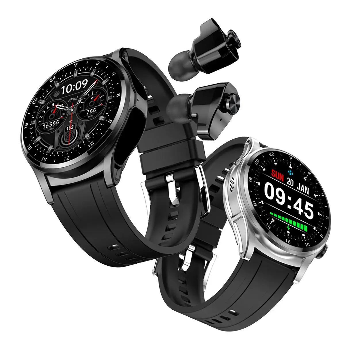 2023 nouveau GT66 Tws Reloj montre intelligente avec écouteurs pour hommes femmes 1.39 pouces écran IPS Bt 5.2 appel Smartwatch