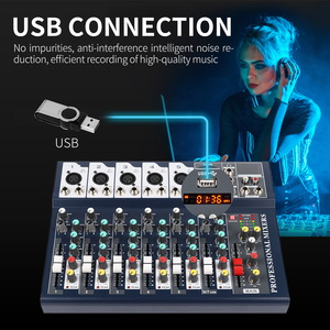 XTUGA F7 profesyonel 7-Channel ses mikseri USB MP3 çalar ile 3 marka EQ karıştırma konsolu 16 DSP DJ ses konsolu mikser - Product Image 2