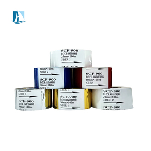 Cinta de codificación SCF900 de 25mm x 100m, cintas de estampado en caliente de plástico PET para lámina de codificador de Fecha - Product Image 4
