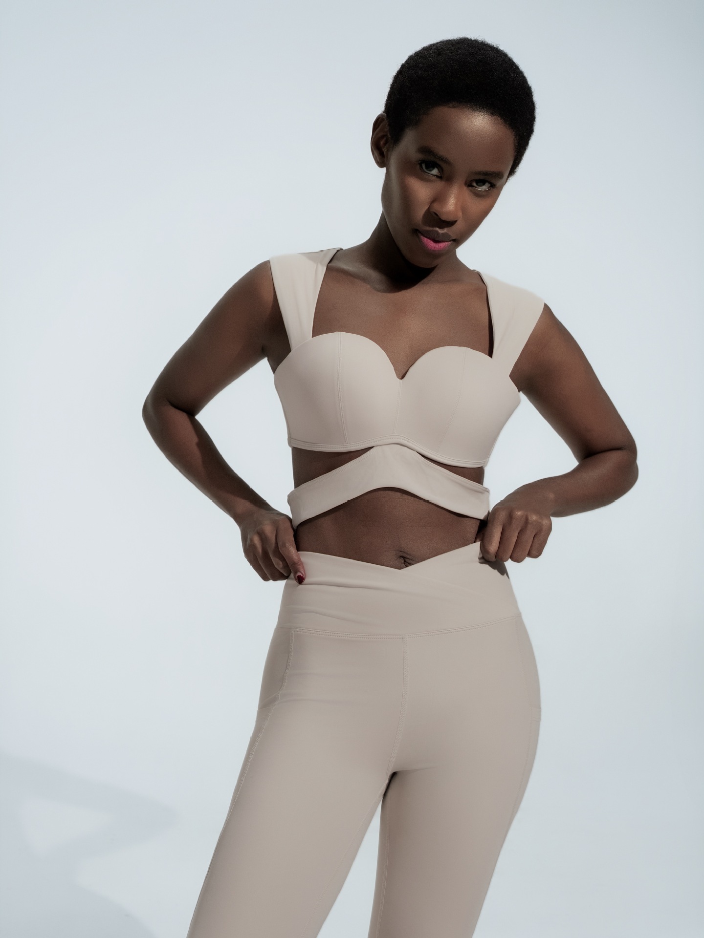 Pantalon de yoga abricot