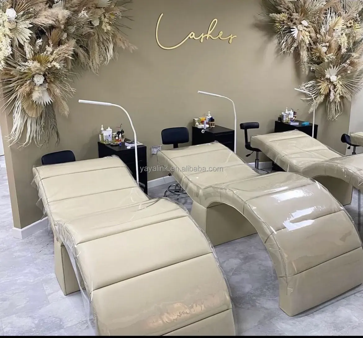 facial bed beauty salon spa furniture curved lash bed