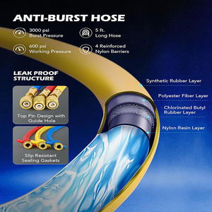 5ft Zelfsluitende Ac Spruitstuk <span class=keywords><strong>Gauge</strong></span> Set Voor Freon Lading Kit Lek Adapter Slangen Koelmiddel Kan Tikken Voor Airconditioner - Product Image 6