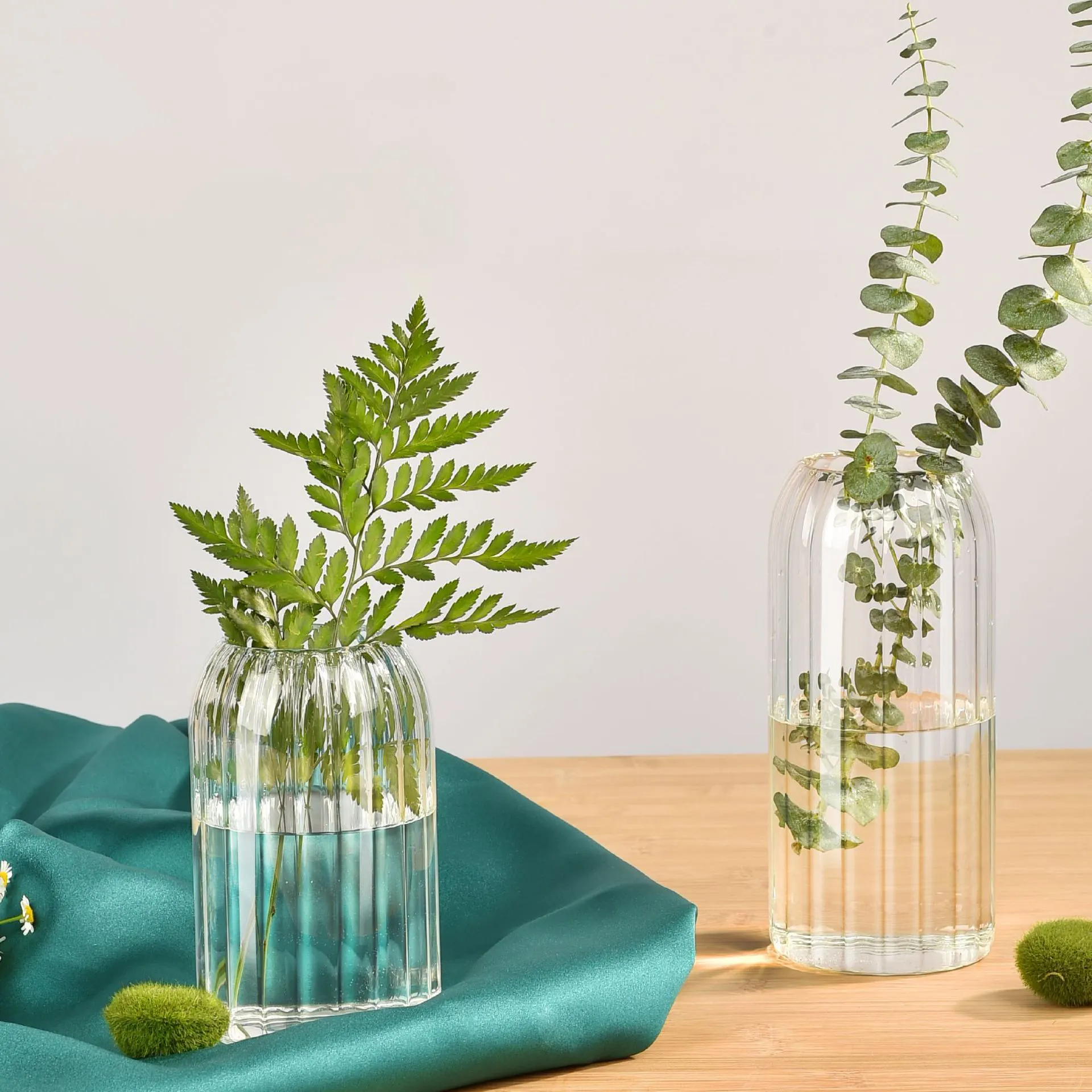 Handgemachte vertikale Tischvase aus Glasmaserung für Hochzeiten elegante Heimdekoration