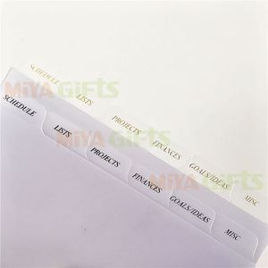 Customizable Translucent Planner Accessory Frosted Tabbed Divider Set <strong>Schedule</strong> <strong>Project</strong> CEO Top Page Index Plastic - Product Image 3