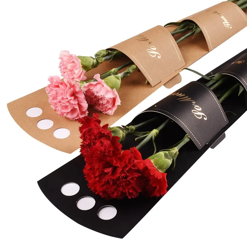Wholesale Single Bouquet Flower Holder Tray for Decoration Custom Thick Cardboard Flower Holder Box for Single Flower Packing