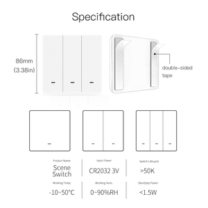 DIY Wireless Zigbee 4 Gang Scenario Battery Powered Button Light <strong>Program</strong> Tuya Smart Life Remote Switch Wifi Scene Switch - Product Image 6