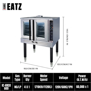 Single Deck <strong>Gas</strong> Convection <strong>Oven</strong> for Bakery Use - Product Image 2