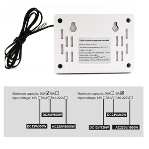 Controlador de temperatura digital 3103, controlador de temperatura automático de alta potencia de 30A, temperatura ajustable de 12 V24 V220 V