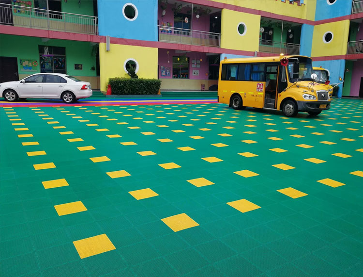 High Quality Interlocking Tiles Futsal Floor PP Plastic Suspended Modular Indoor Purple Yellow Green Hockey Basketball Red White