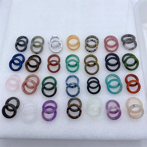 Bán Buôn Vòng Tròn Hình Pha Lê Nhẫn Reiki Chữa Bệnh Đá Đa Màu Thạch Anh Tím Tiger Eye Nhẫn Cho Thiền - Product Image 5