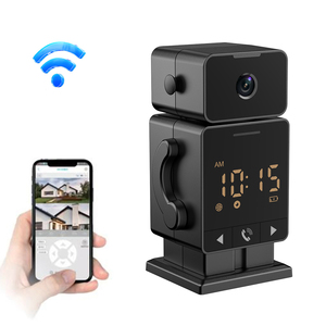 Factory Tuya Smart 4MP WiFi Pequeño con reloj PTZ Batería inalámbrica Camearas Wide Angel Pan Tilt Audio bidireccional Cámara de seguridad - Product Image 1