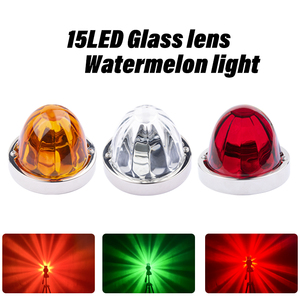 15 <span class=keywords><strong>led</strong></span> dc12v/24vアンバーレッドクリアガラスレンズスイカライトトラックマーカー<span class=keywords><strong>led</strong></span>ライトデュアルカラーシングルカラー
