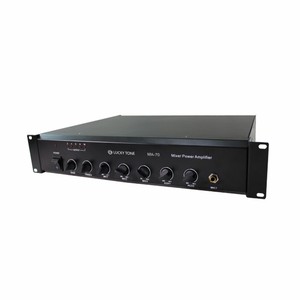 Amplificador mezclador de sistema PA de tamaño 2U de 360W con entradas de micrófono y auxiliar para audio comercial