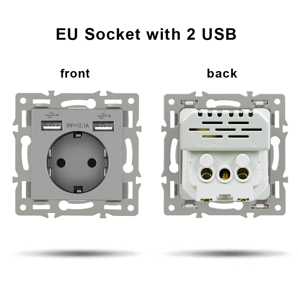 EU socket with double USB