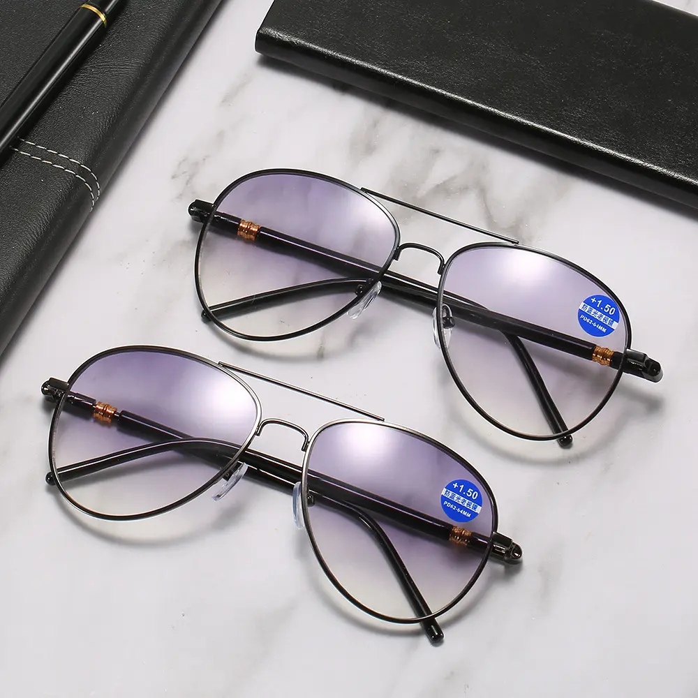 2023 mode lunettes de lecture Double-lumière progressive lunettes Anti lumière bleue bloquant unisexe verre de lecture hommes lunettes