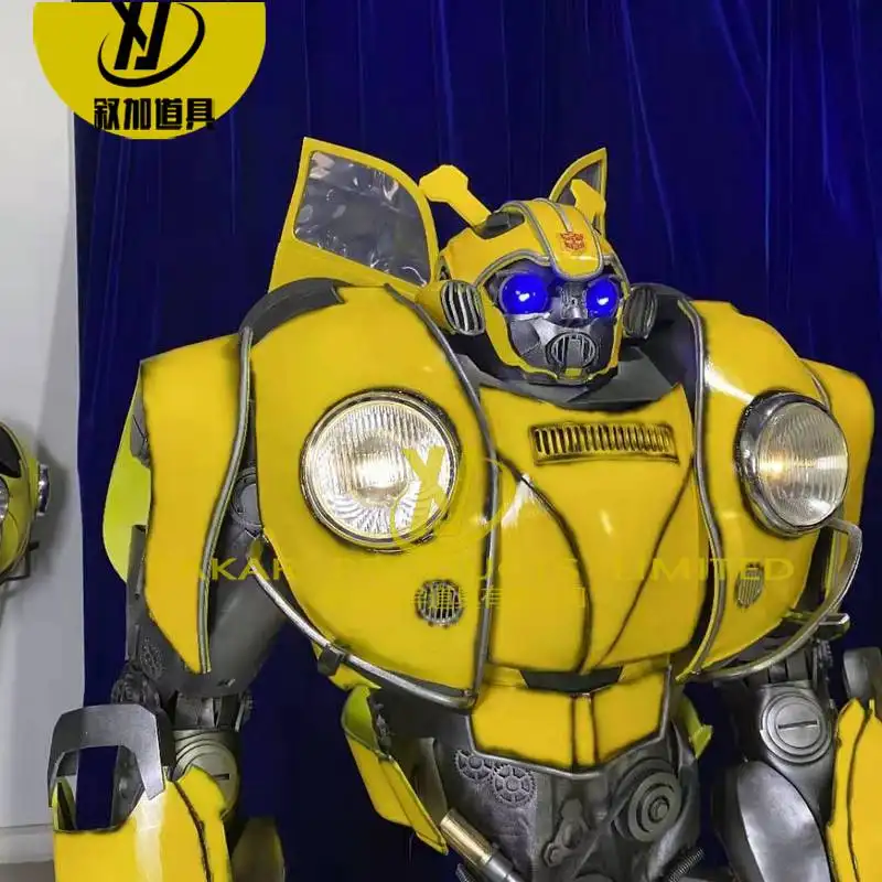 Disfraz de robot para adulto con casco, disfraz de Robot con luz Led de tamaño real, transformador de cosplay