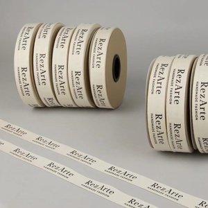 Benutzer definierte Markennamen gedruckt Band Logo Umweltschutz recyceltes Band für Geschenk verpackung Baumwoll band